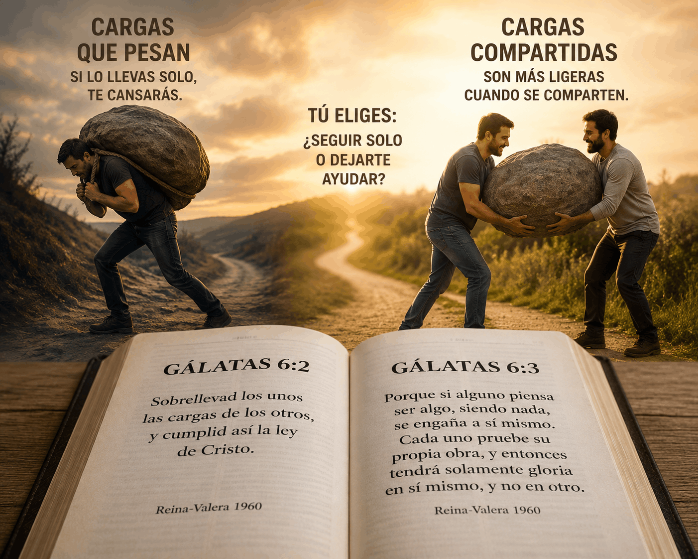 Ninguno fue diseñado para caminar solo: El poder de llevar las cargas juntos